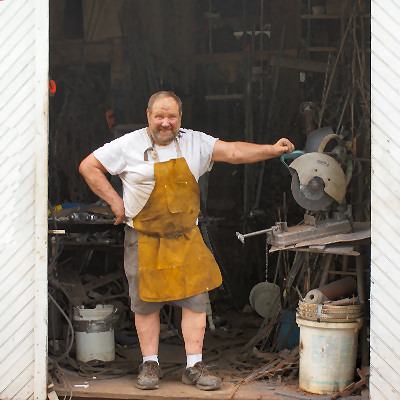 Andy at work smiling for the camera.